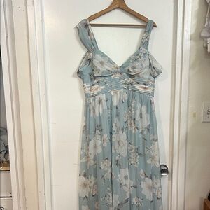 Floral Blue and White Women's Dress